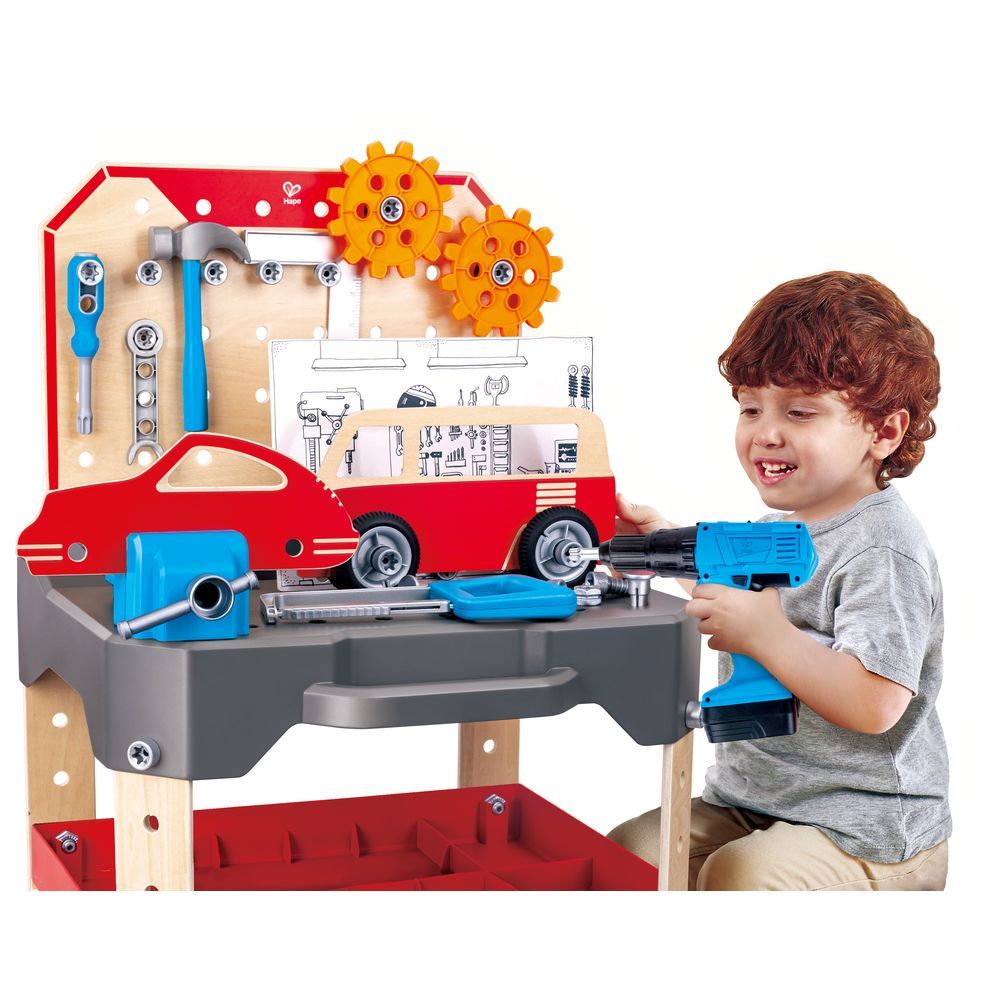 Hape - Vehicle Service & Repair Tools Workbench STEAM Toy