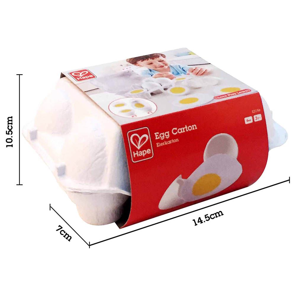 Hape - Egg Carton - White - Food Playset