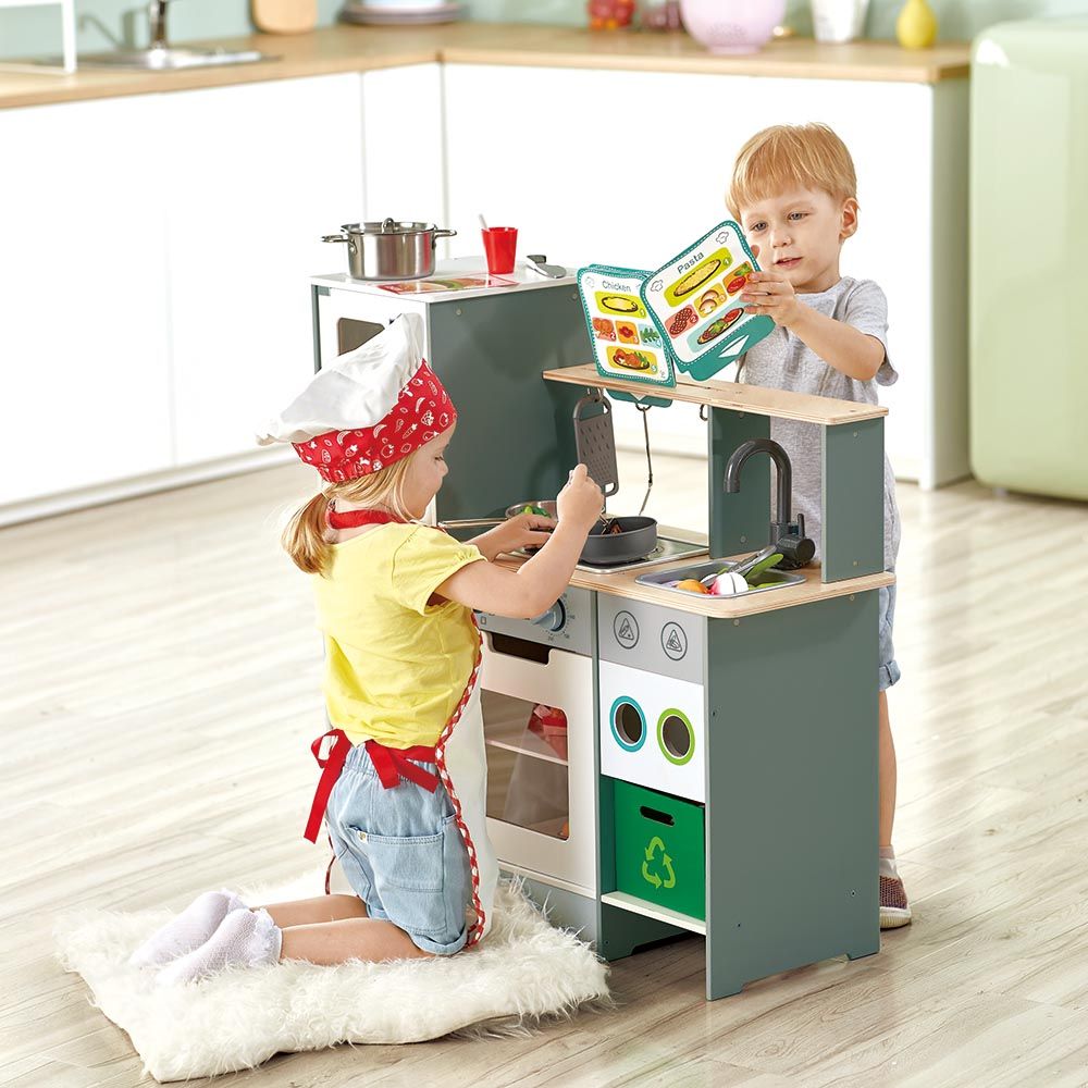 Hape - Cook 'N Serve Kitchen & Fan Fryer - Kitchen Playset