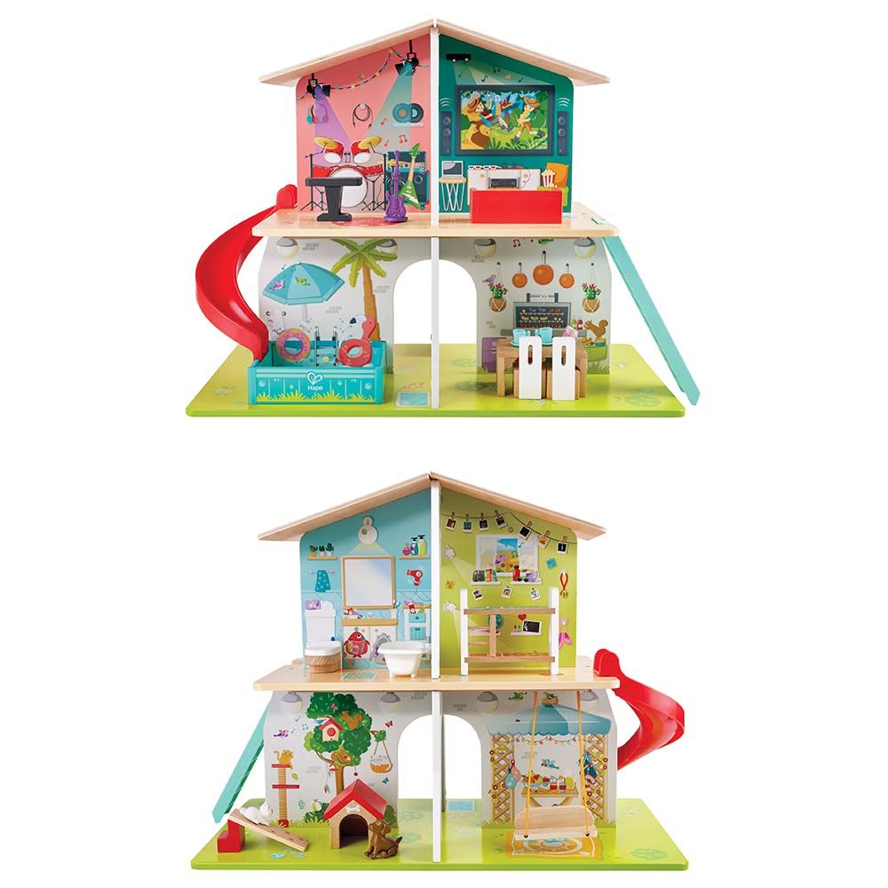 Hape - Rock & Slide Wooden Playhouse With Sound Effects