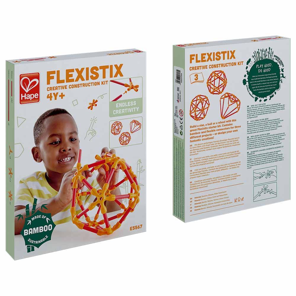 Hape - Flexistix Creative Bamboo Construction Kit - 66pcs