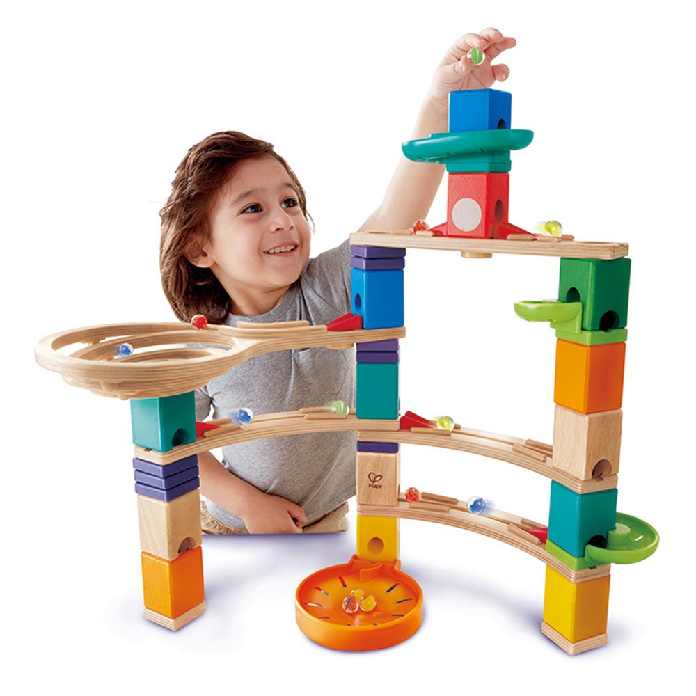 Hape - Quadrilla Cliffhanger Marble Run Race 44pcs + 50 marbles