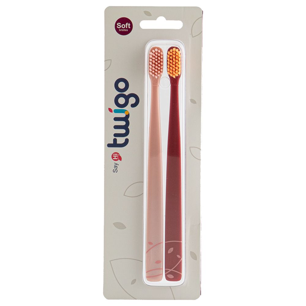 Flipper - Twigo Toothbrush - Pack of 2 - Rose & Red