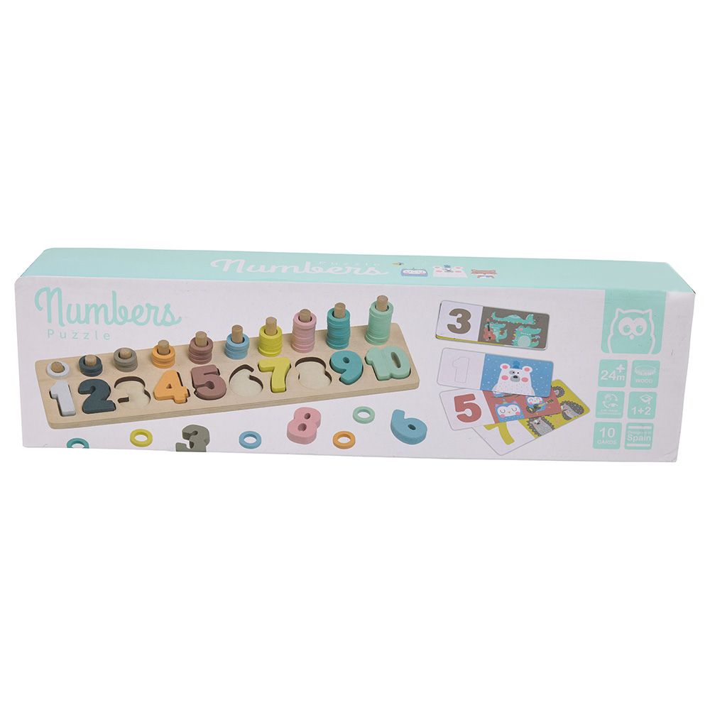 Eurekakids - Wooden Numbers Puzzle With Activity Cards