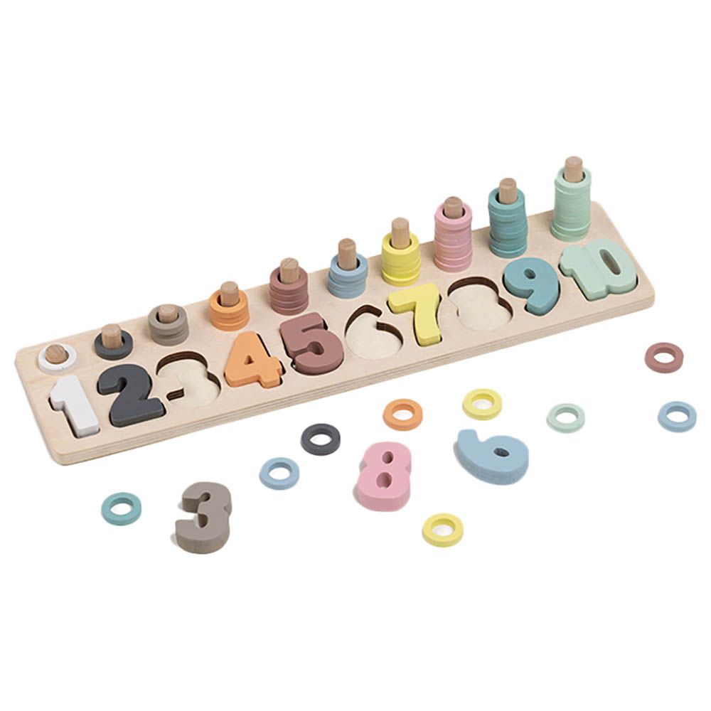 Eurekakids - Wooden Numbers Puzzle With Activity Cards