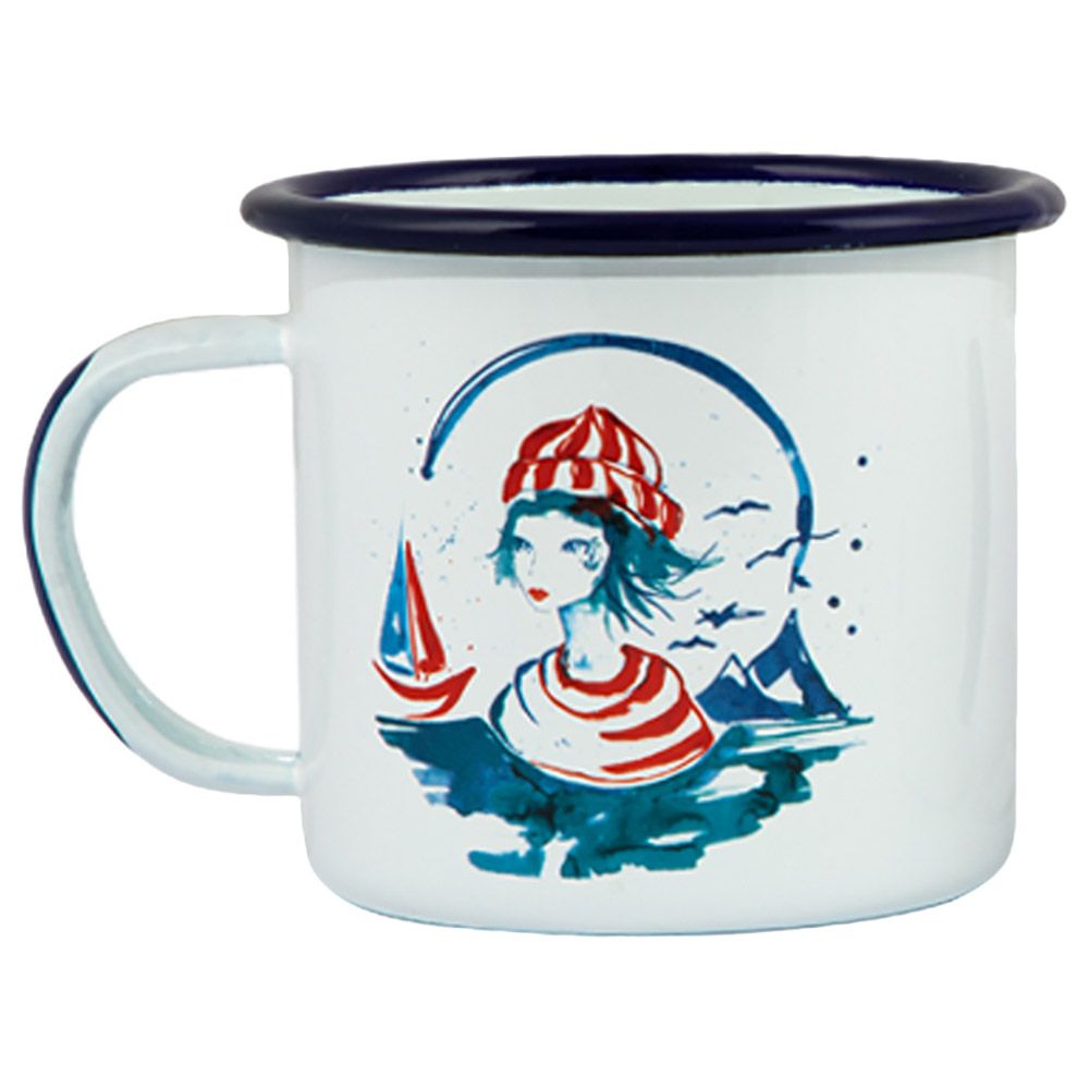 Anemoss - Sailor Girl And Anchor Enamel Mugs Set Pack of 2