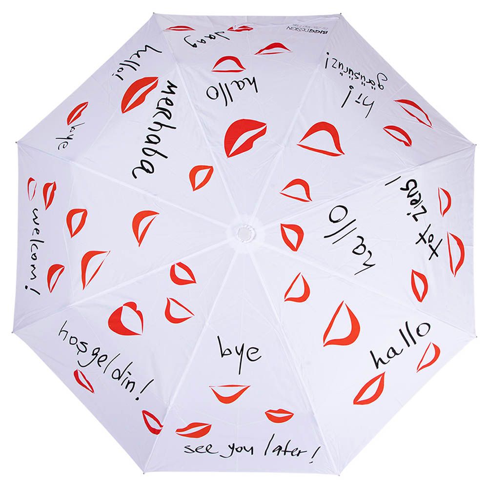 Biggdesign - Languages Mini Umbrella - White