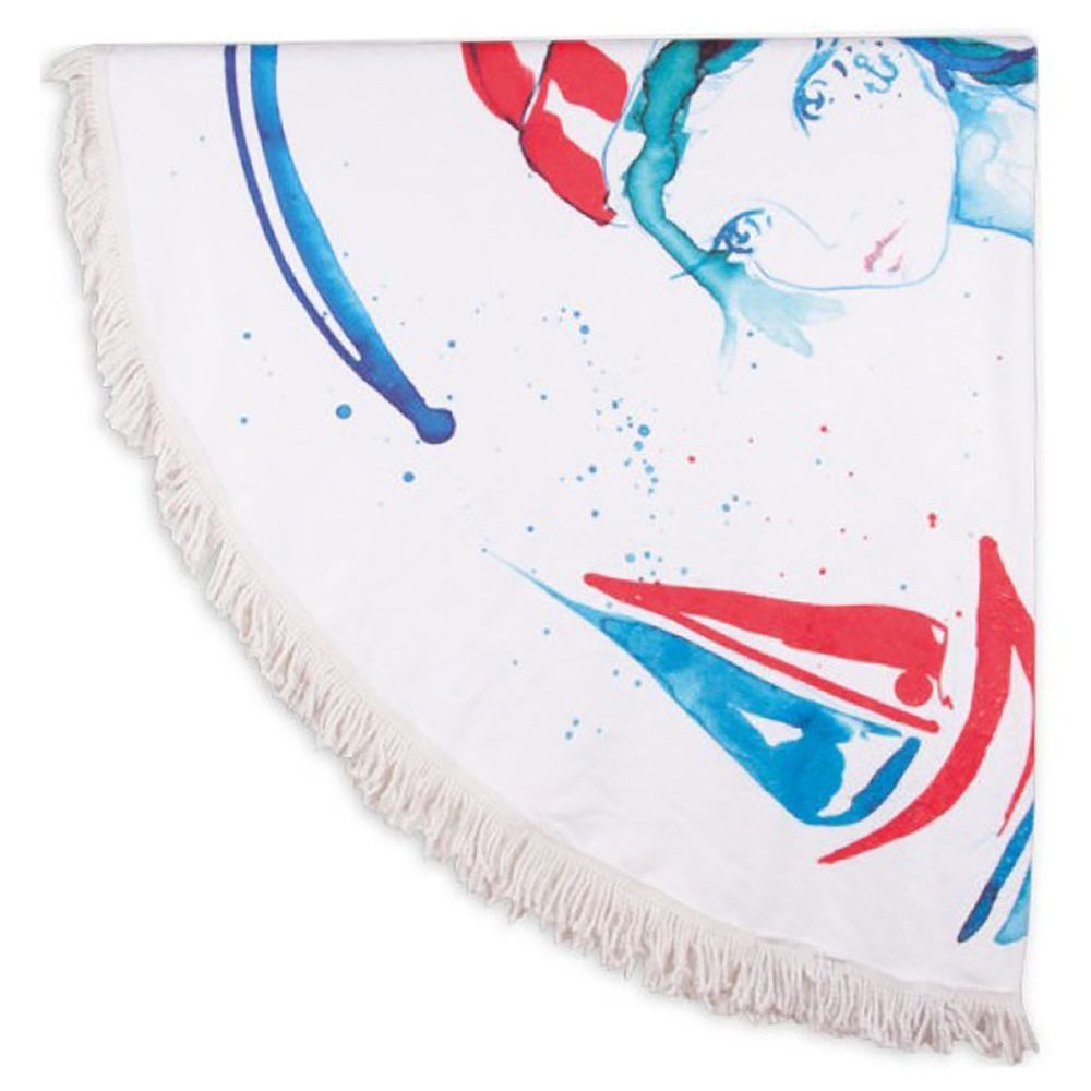 BiggDesign Anemoss Sailor Girl Patterned Round Beach Towel 