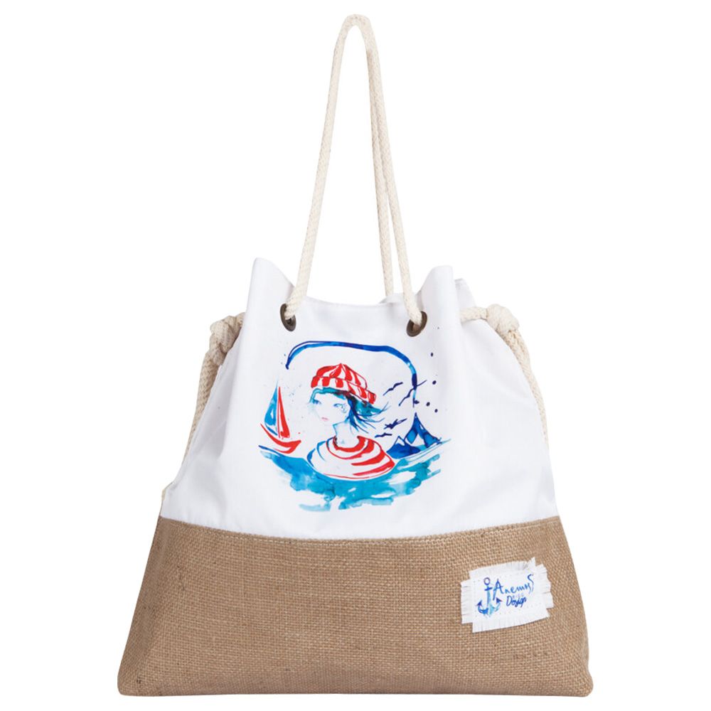 Anemoss - Sailor Girl Jute Beach Bag