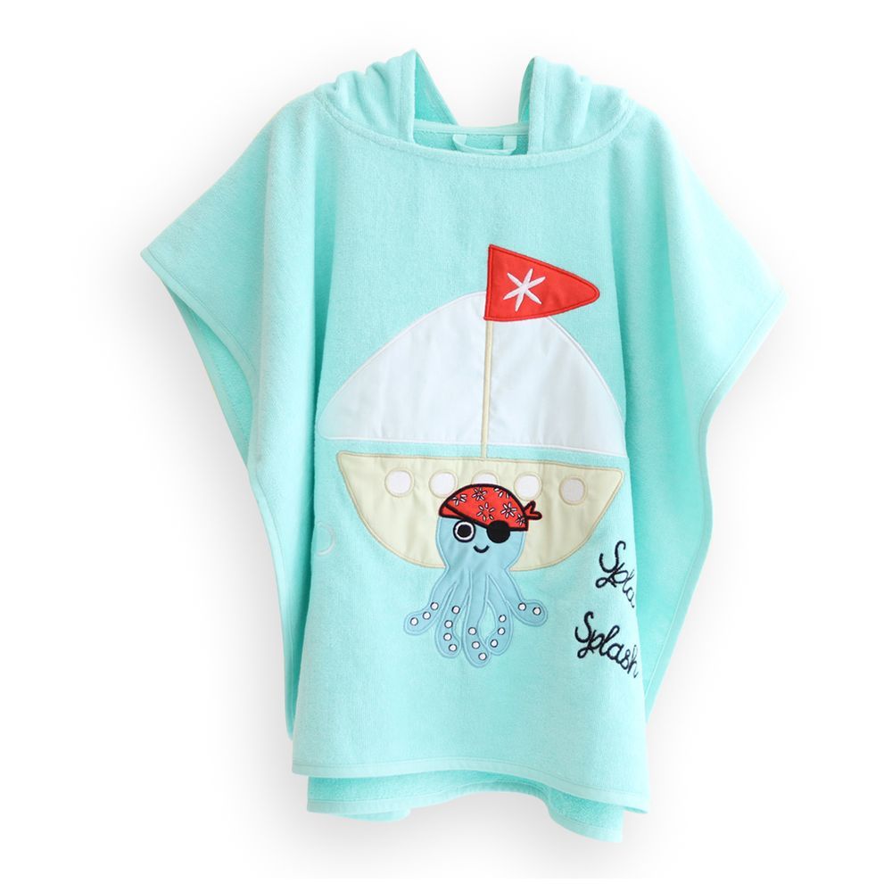 Milk&Moo - Kids Poncho Sailor Octopus - Blue