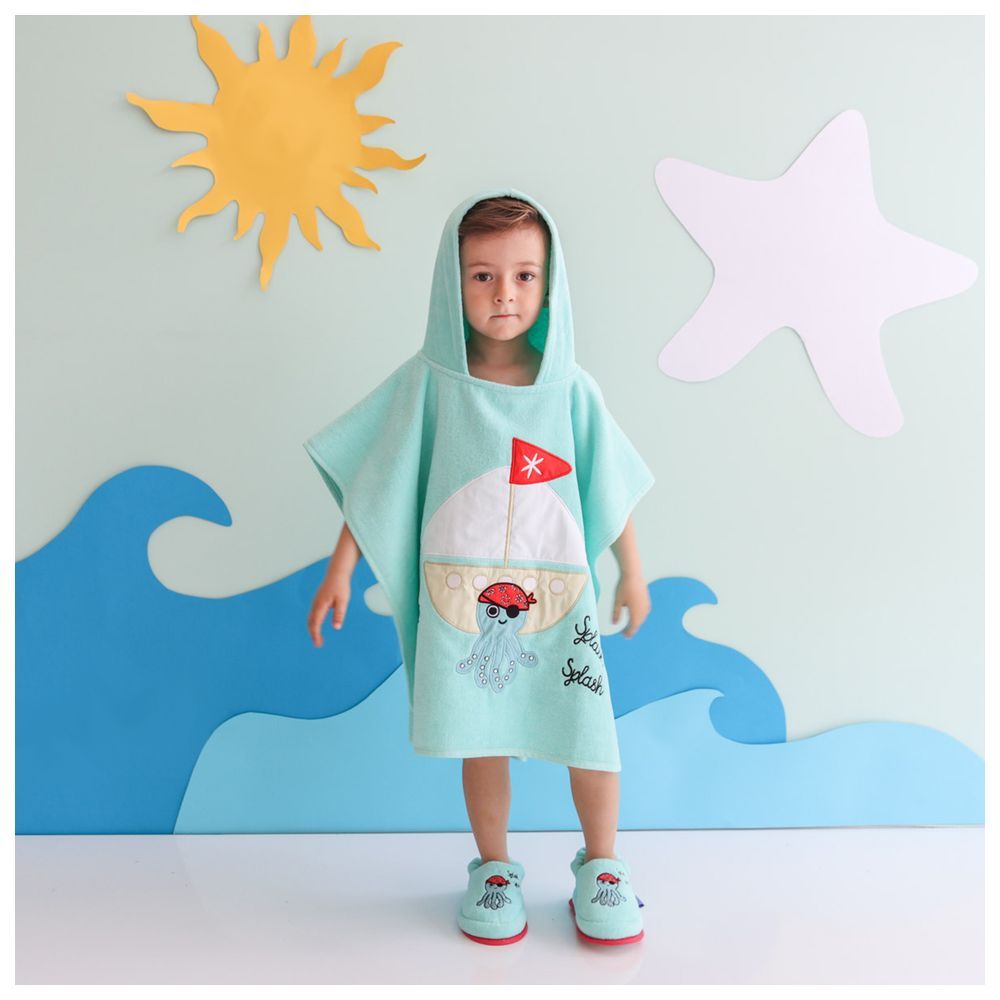 Milk&Moo - Kids Poncho Sailor Octopus - Blue