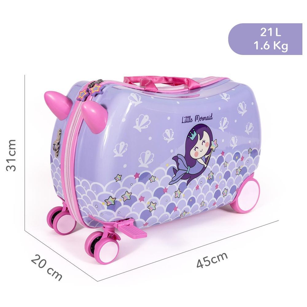 Milk&Moo - Little Mermaid Rideable Kids Suitcase - Purple