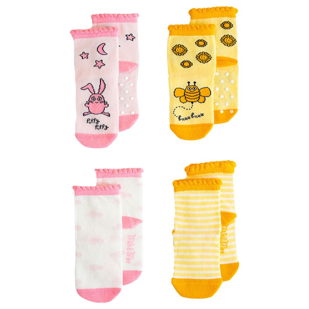 Milk&Moo Buzzy Bee & Canchin Rabbit Baby Socks 4pcs