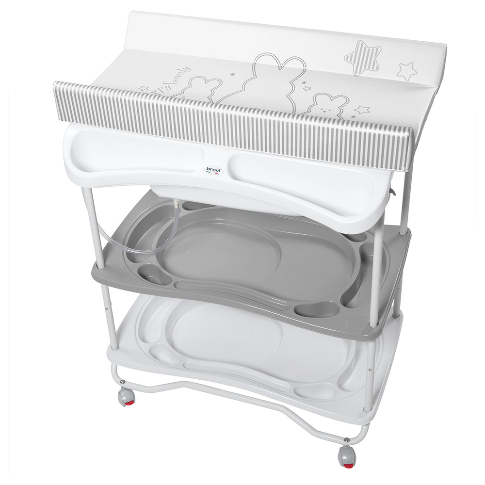 Brevi Atlantis Baby Bath Changing Station Three Rabbits Grey White Buy at Best Price from Mumzworld