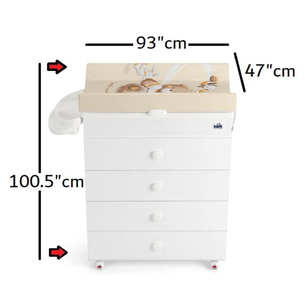 Cam - Cassettiera Chaning Table - White