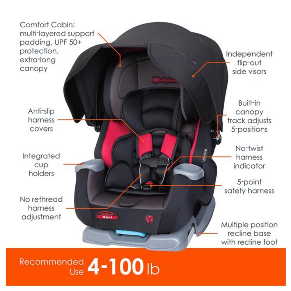 Babytrend - Cover Me 4-in-1 Convertible Car Seat - Scooter