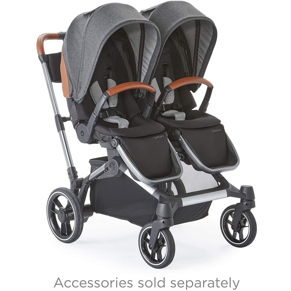 Kolcraft Contours Element Side by Side 1 to 2 Stroller Grey