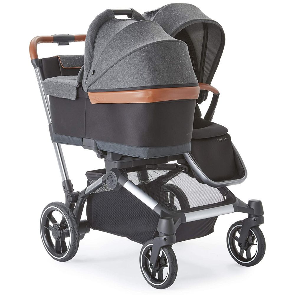 Kolcraft Contours Element Side by Side 1 to 2 Stroller Grey