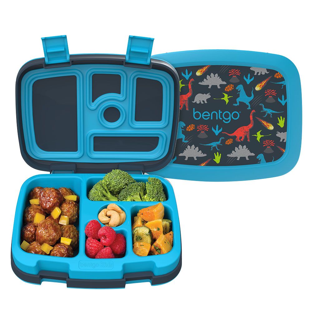 Bentgo - 5 Compartments Kids Prints Lunchbox & Lunchbag - Dinosaur