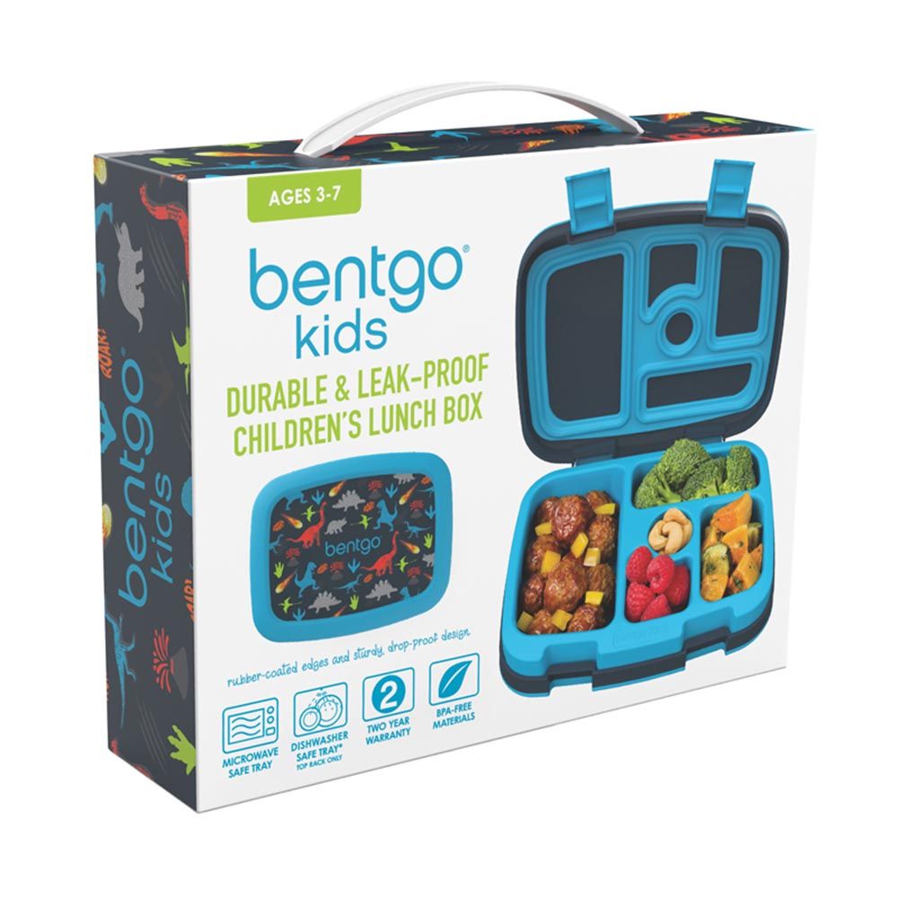 Bentgo - 5 Compartments Kids Prints Lunchbox & Lunchbag - Dinosaur