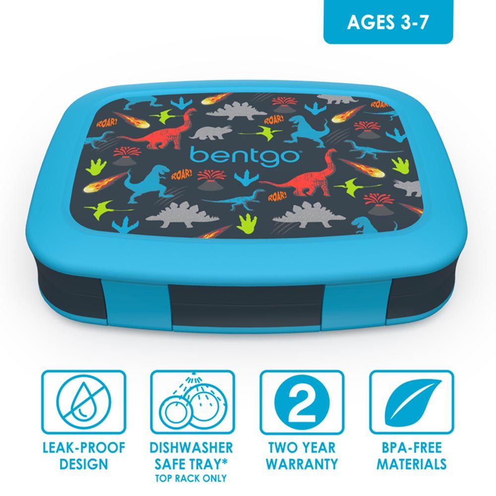 Bentgo - 5 Compartments Kids Prints Lunchbox - Dinosaur