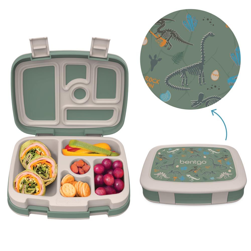 Bentgo - 5 Compartments Kids Prints Lunchbox - Dino Fossils