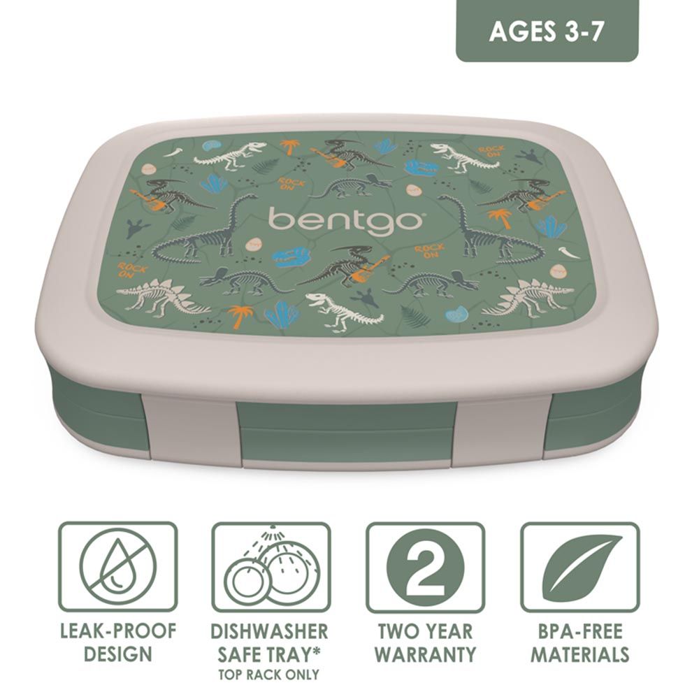 Bentgo - 5 Compartments Kids Prints Lunchbox - Dino Fossils