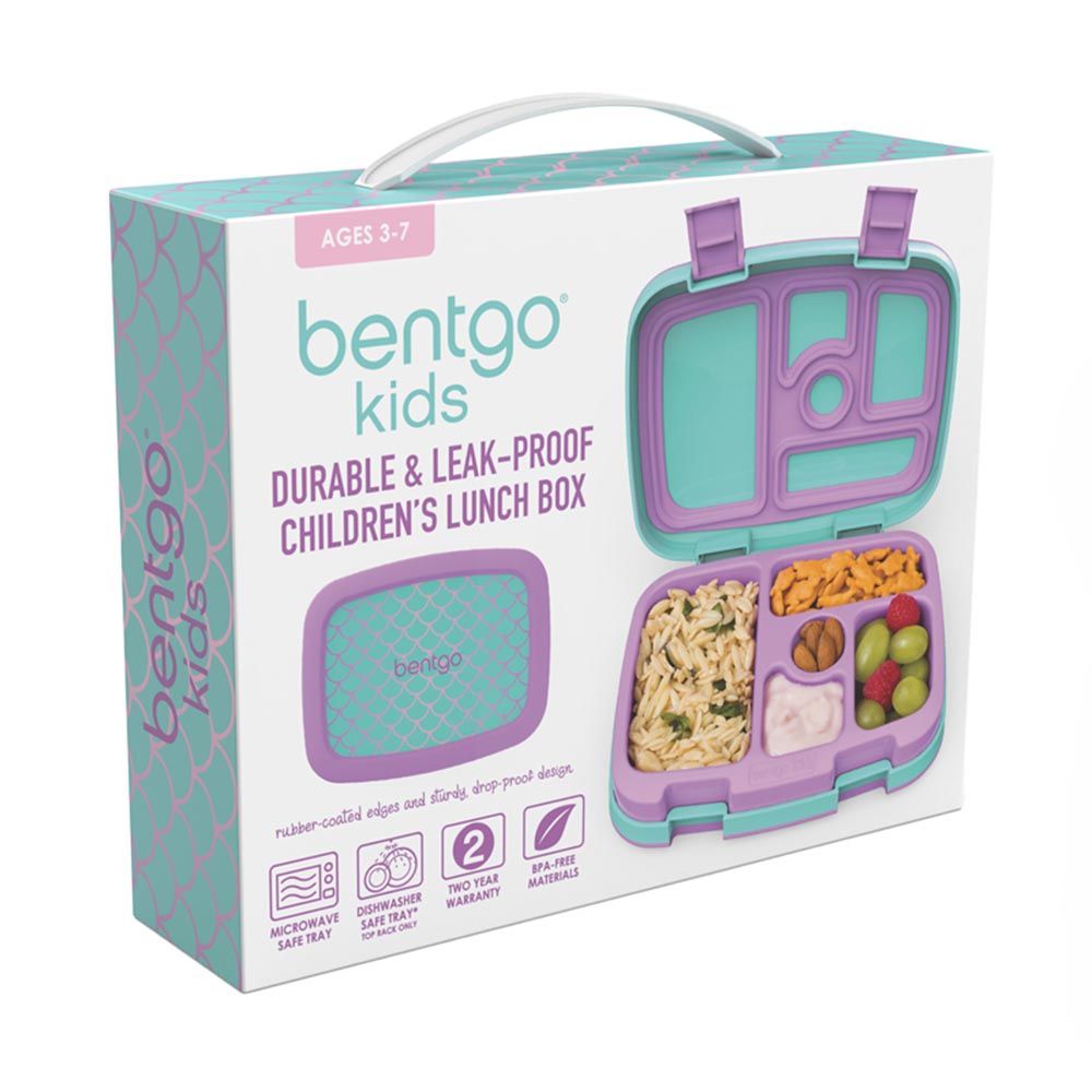 Bentgo - 5 Compartments Kids Prints Lunchbox & Lunchbag - Mermaid