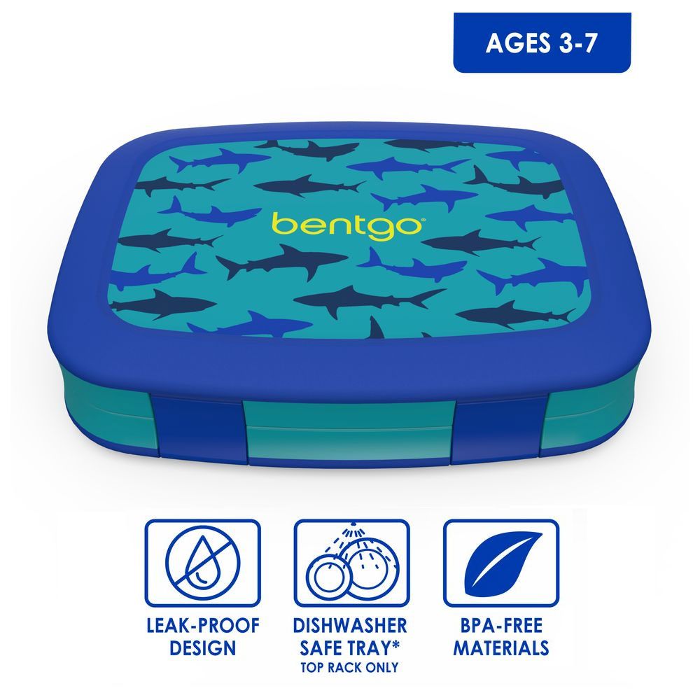 Bentgo - 5 Compartments Kids Prints Lunchbox - Sharks