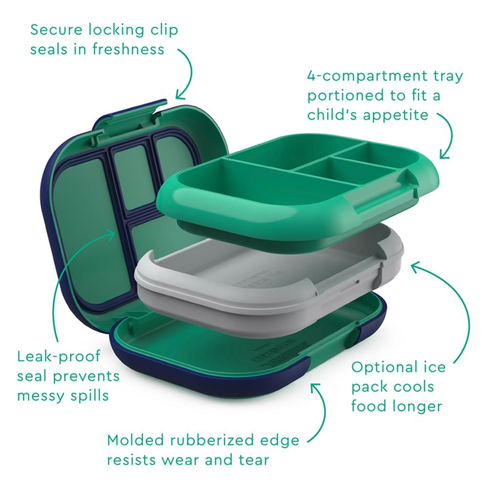 Bentgo - 4 Compartments Kids Chill Lunch Box - Green