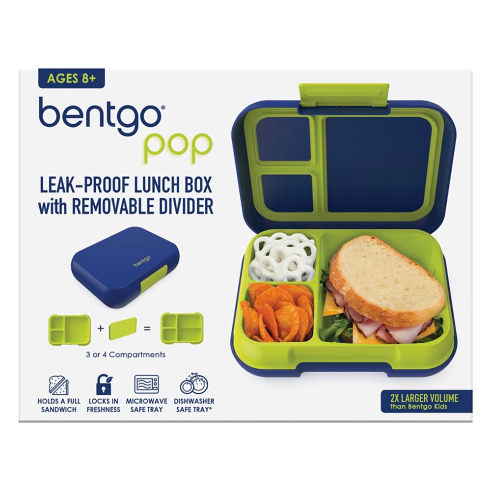 Bentgo - 3-4 Compartments Pop Lunchbox - Navy Blue/Chartreuse