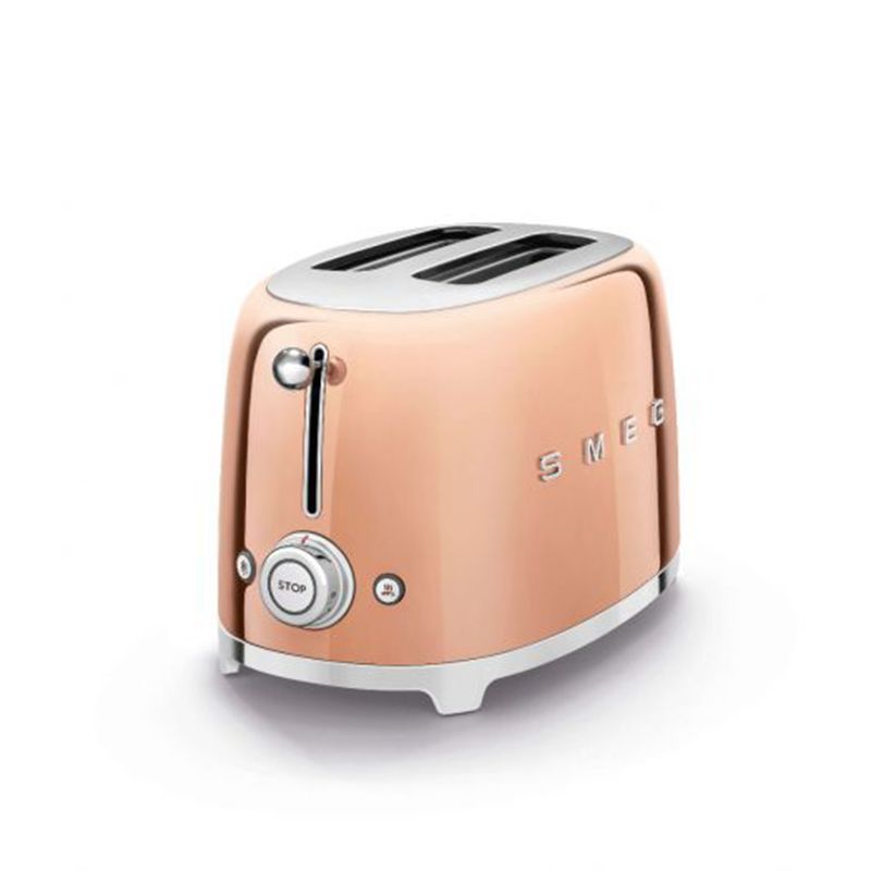 Smeg - 50's Retro Style Aesthetic 2 Slice Toaster Rose Gold