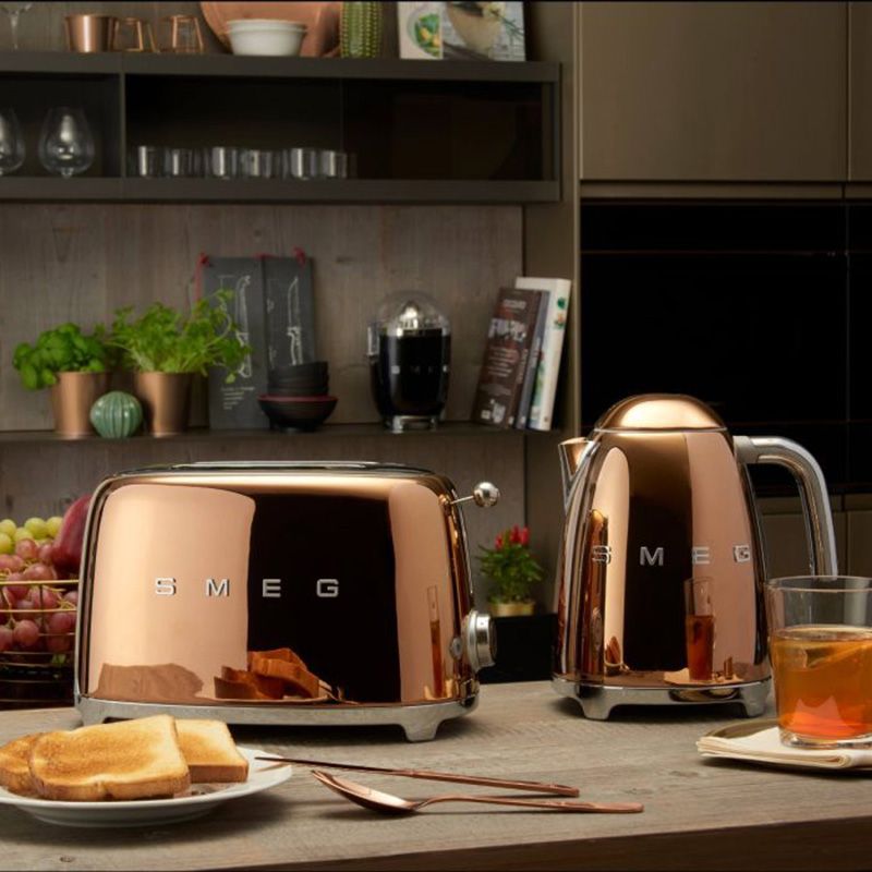 Smeg - 50's Retro Style Aesthetic 2 Slice Toaster Rose Gold