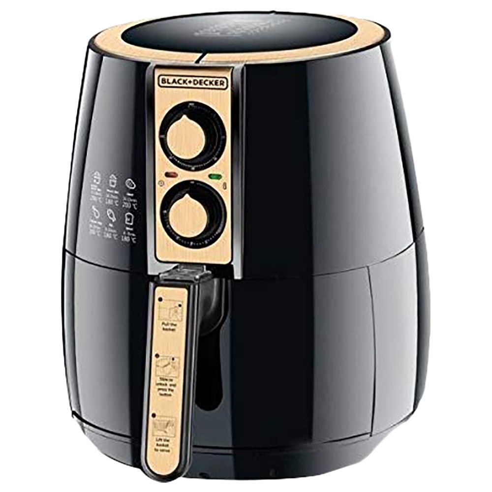 Black+Decker - 4 litre Air Fryer Range AerOfry - Black