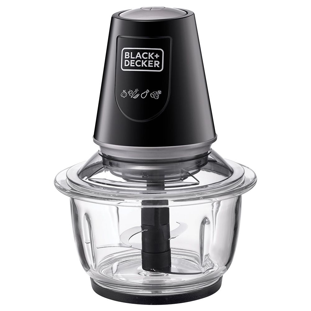 Black+Decker - Quad Blade Chopper With Glass Bowl 400W