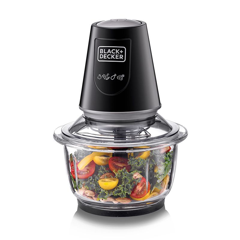 Black+Decker - Quad Blade Chopper With Glass Bowl 400W