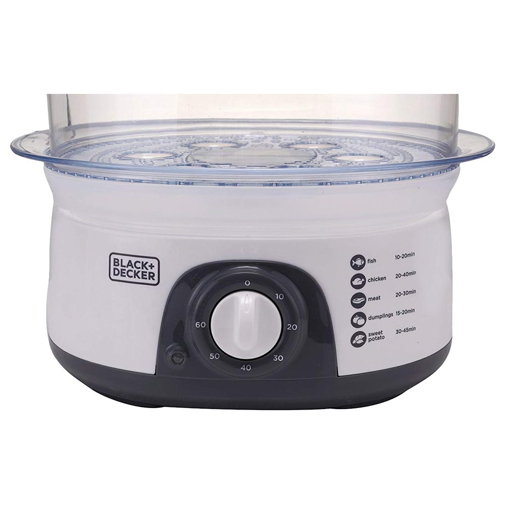 Black+Decker - 3 Tier Food Steamer - white