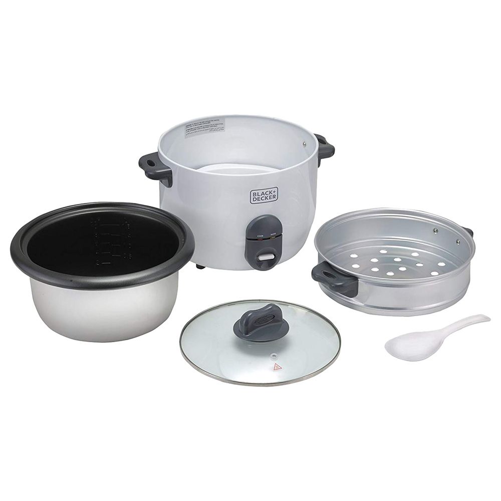 Black+Decker - 1.8 litre Rice Cooker - White