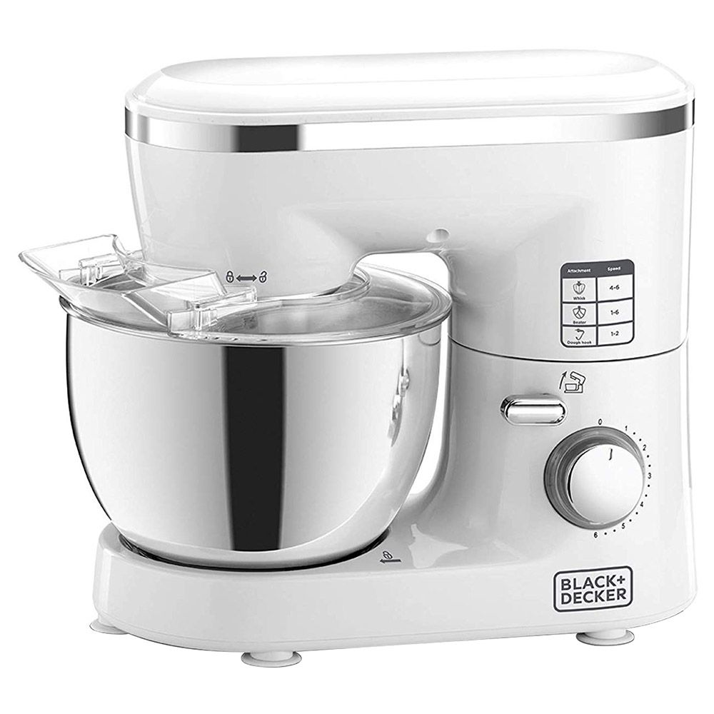 Black+Decker - 1000W Stand Mixer - White