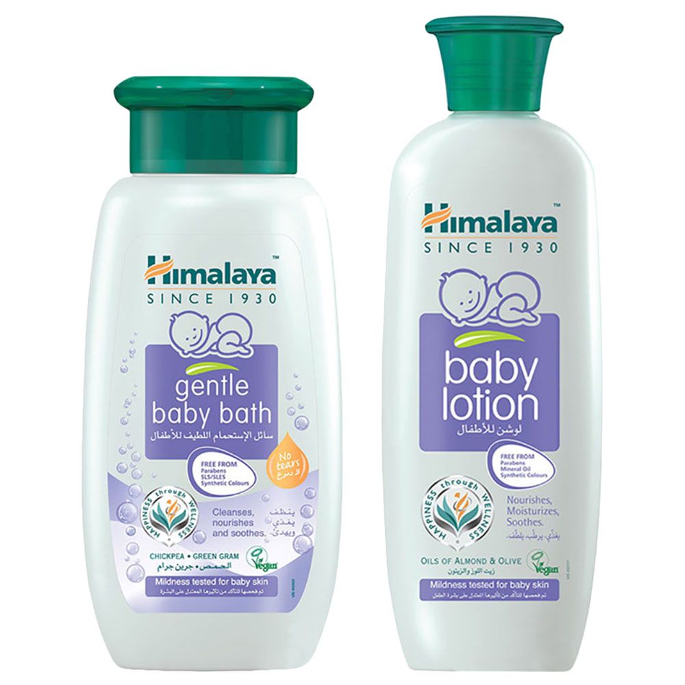 Himalaya Herbals - Baby Lotion 400ml + Himalaya Herbals - Gentle Baby Bath 400ml