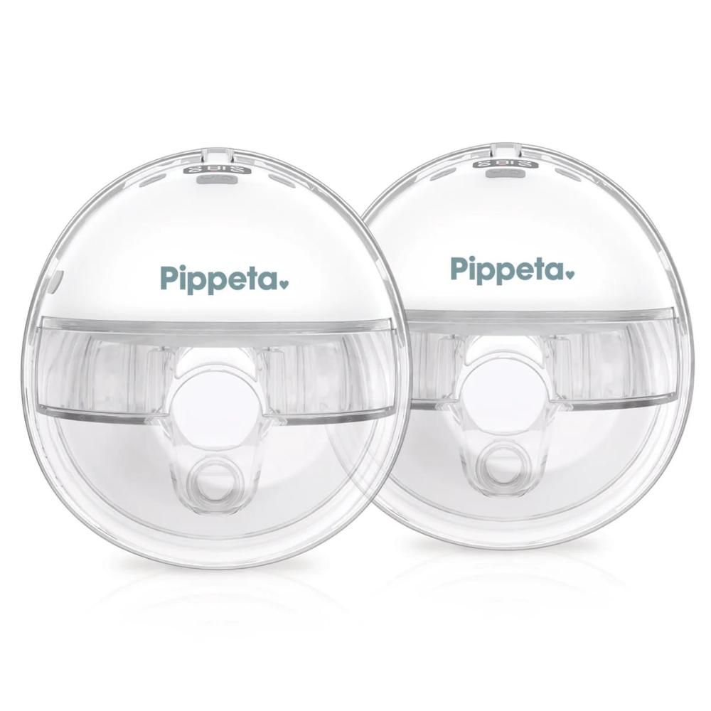 Pippeta - Compact LED Wearable Hands Free Breast Pump - White - 2pcs