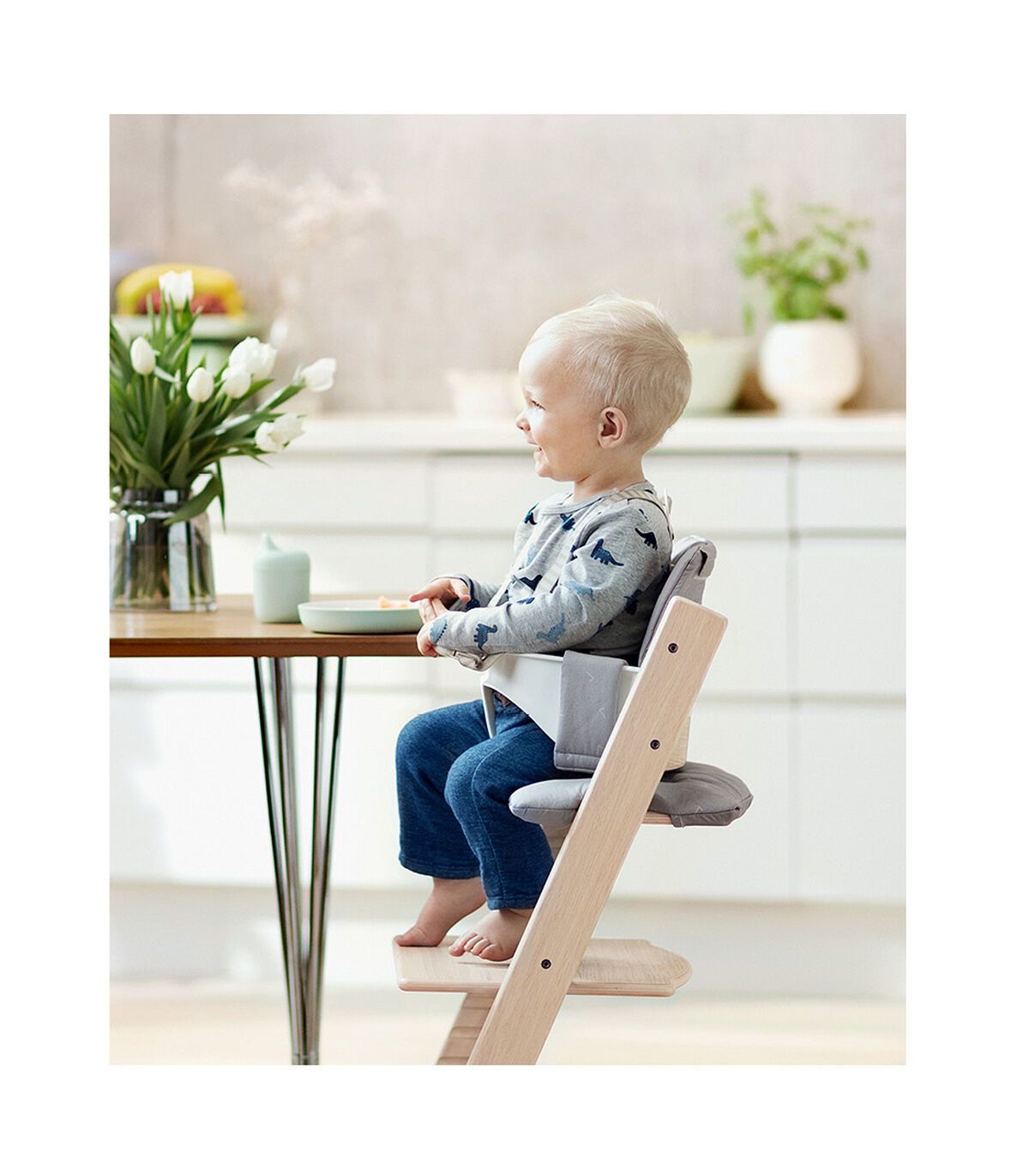 Stokke - Tripp Trapp Wooden High Chair with Baby Set - White