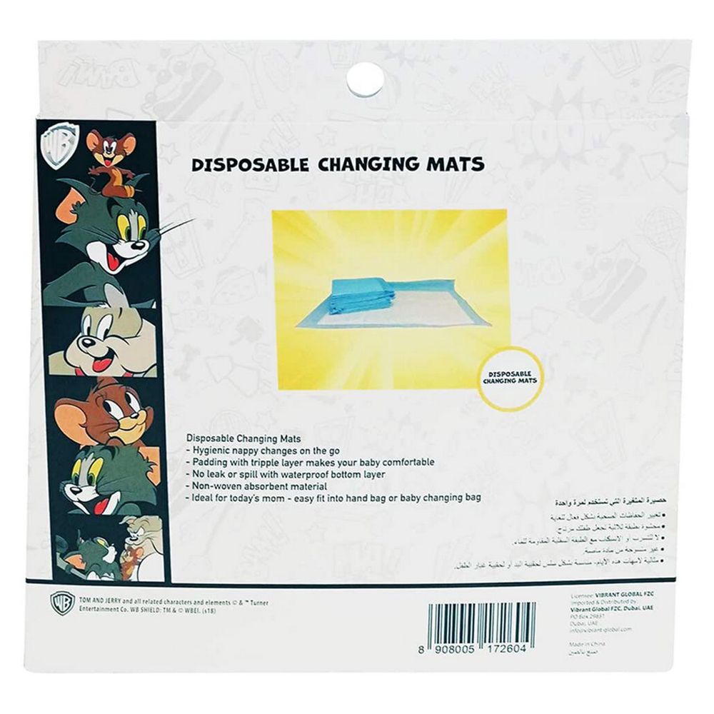 Tom & Jerry - Disposable Changing Mats Box of 10pcs. - Buy 1 Get 1 Free