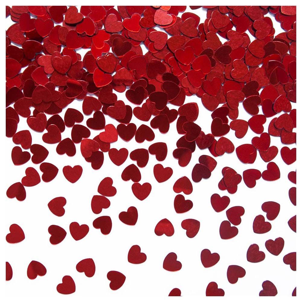 Party Deco - Confetti Hearts - 2.5cm - Red