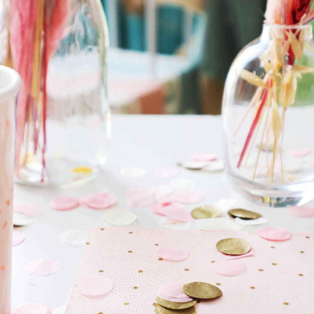 Party Deco - Confetti Circles Mix Colours - Gold/White/Pink