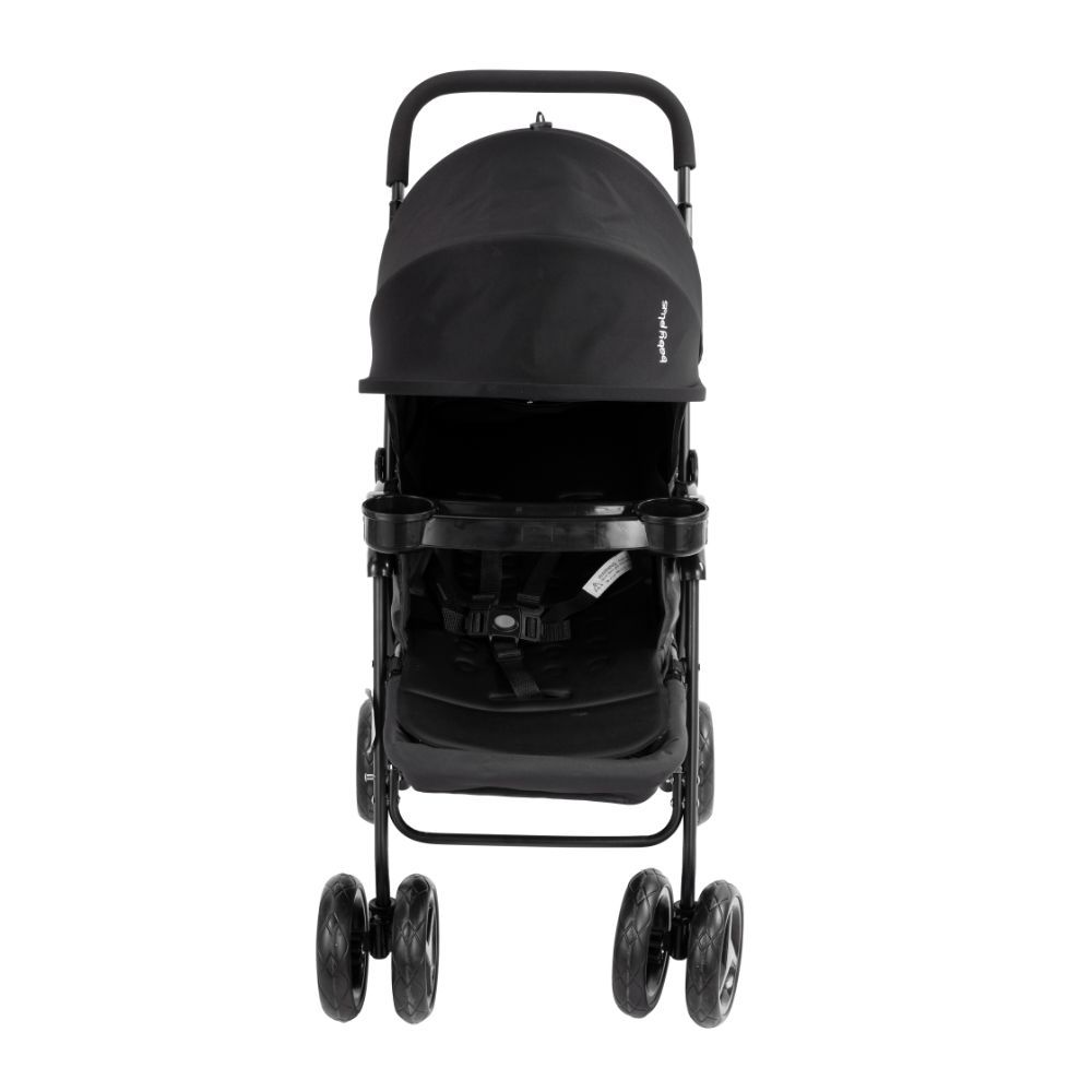 Baby Plus - Stroller Cum Pram w/ 2 Cup Holder - Black