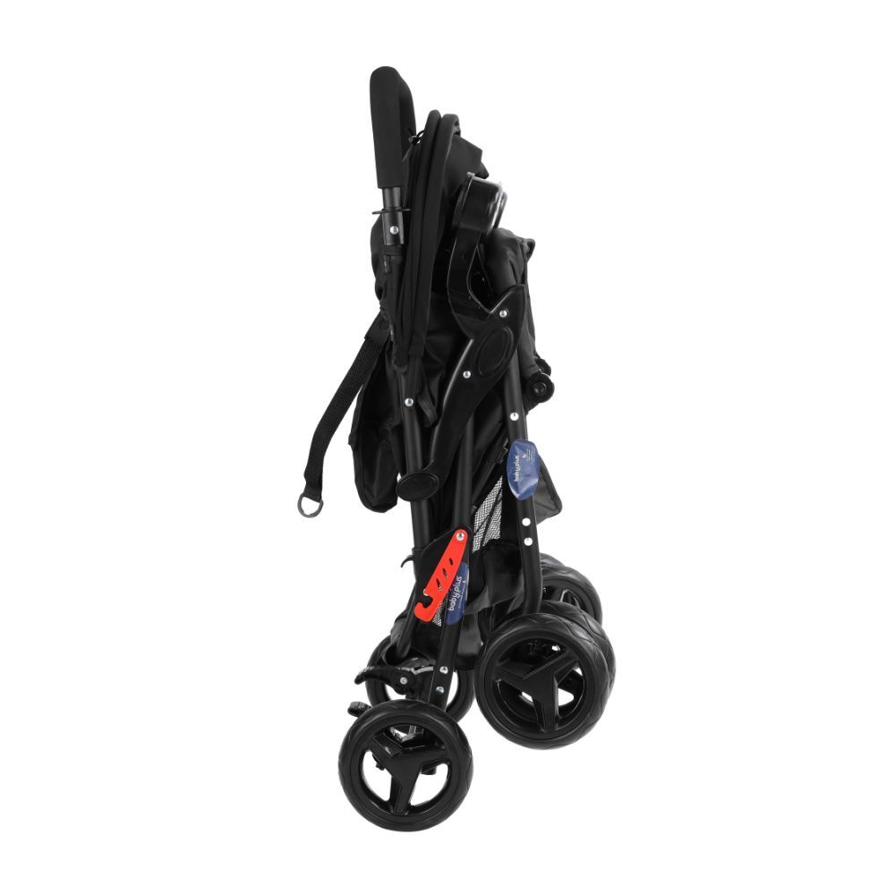 Baby Plus - Stroller Cum Pram w/ 2 Cup Holder - Black