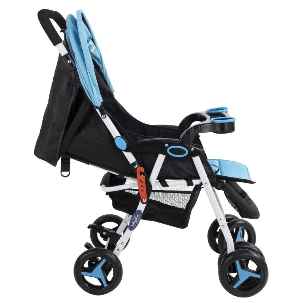 Baby Plus - Stroller Cum Pram w/ 2 Cup Holder - Blue