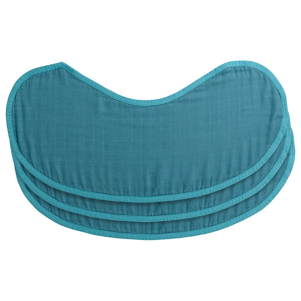 Anvi Baby - Organic Burp & Bib Cloth Pack Of 3 - Emerald Blue