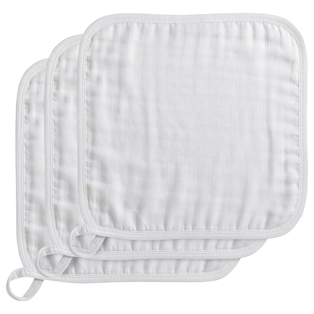 Anvi Baby - Organic Bamboo Face Cloth Pack Of 3 - White